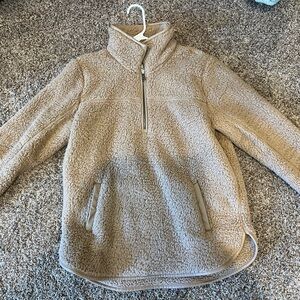 Abercrombie & Fitch Brown Sherpa Quarter Zip